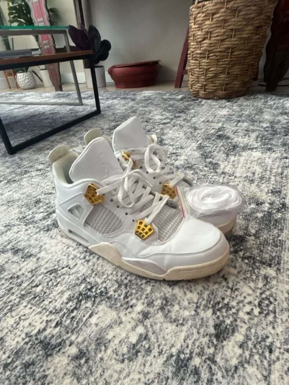Nike Air Jordan 4 Retro 'Metallic Gold' Women's/Men’s Sneakers